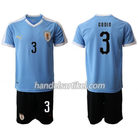 Uruguay Diego Godin 3 Kinder Heim Trikotsatz 2019/20 Kurzarm (+ Kurze Hosen)